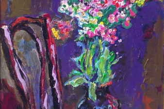 Цветы на венском стуле. 2012. Холст, масло. 100х60